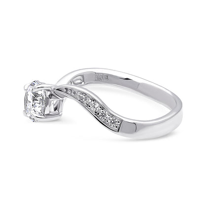 Solitaire Woven 0.8ct CZ Ring in Sterling Silver