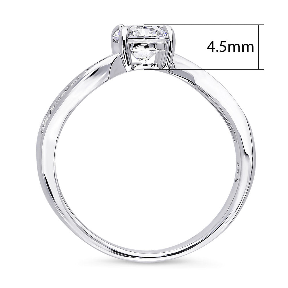 Alternate view of Solitaire Woven 0.8ct CZ Ring in Sterling Silver, 4 of 4