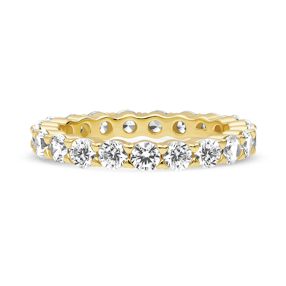 Pave CZ Eternity Ring in Gold Flashed Sterling Silver