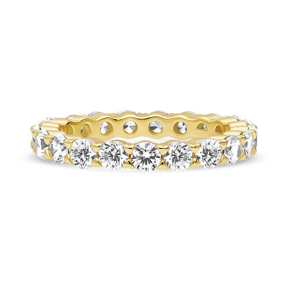 Pave CZ Eternity Ring in Gold Flashed Sterling Silver