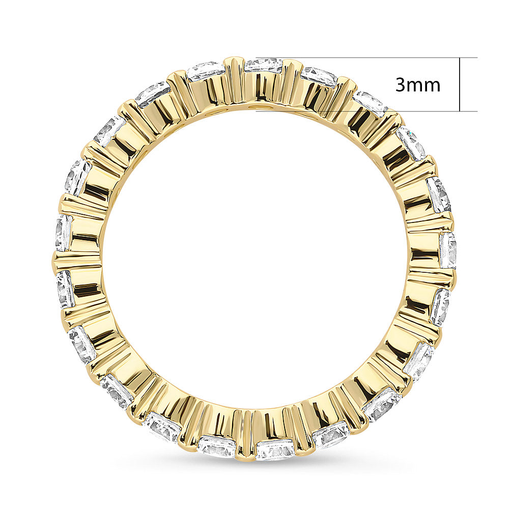Angle view of Pave CZ Eternity Ring in Gold Flashed Sterling Silver, 5 of 7