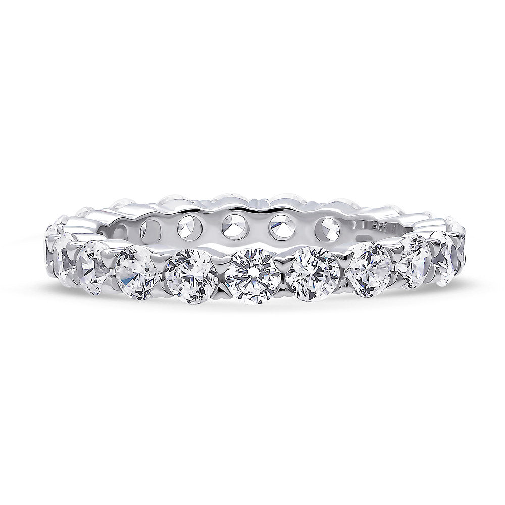 Pave CZ Eternity Ring in Sterling Silver, 1 of 3