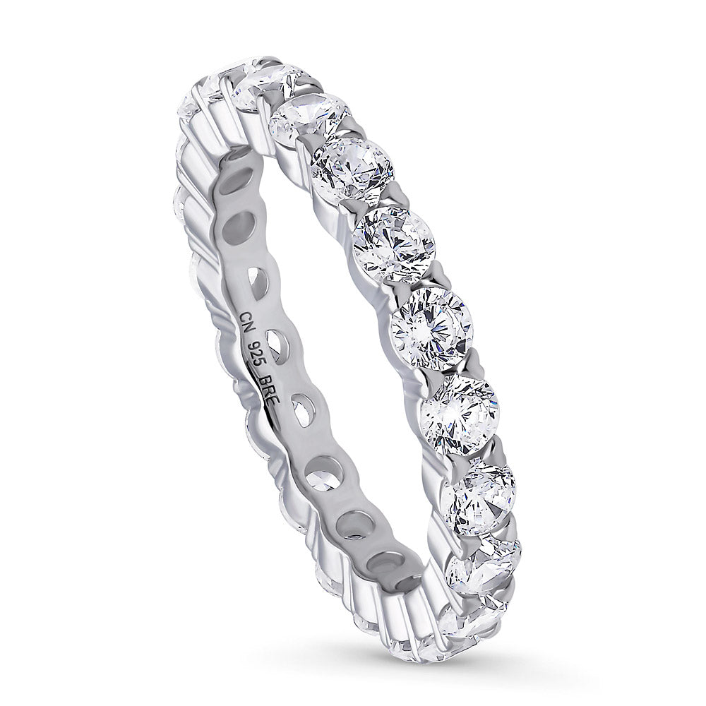 Pave CZ Eternity Ring in Sterling Silver