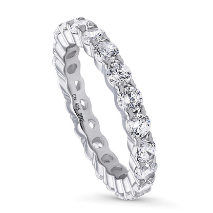 Pave CZ Eternity Ring in Sterling Silver
