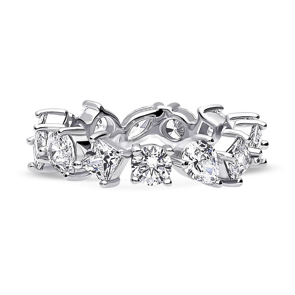 Cluster CZ Eternity Ring in Sterling Silver, 1 of 4