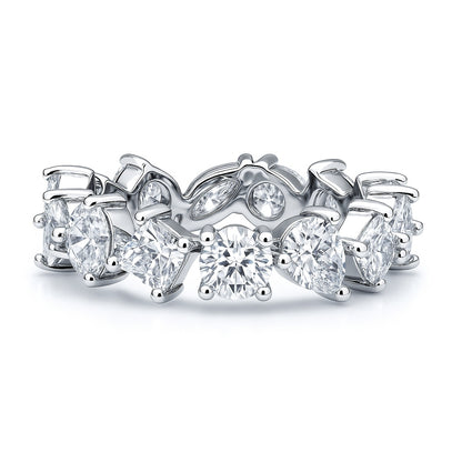 Cluster CZ Eternity Ring in Sterling Silver
