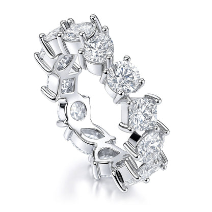 Cluster CZ Eternity Ring in Sterling Silver