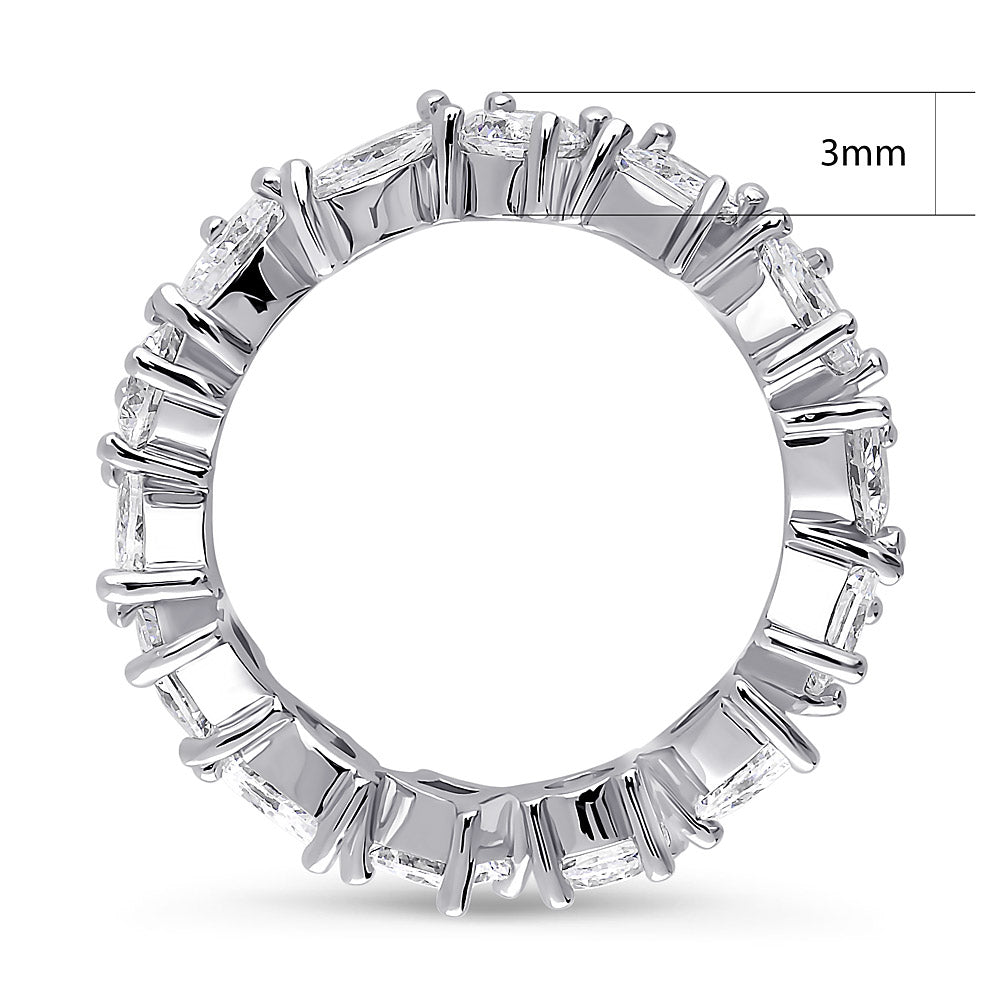 Angle view of Cluster CZ Eternity Ring in Sterling Silver, 4 of 4