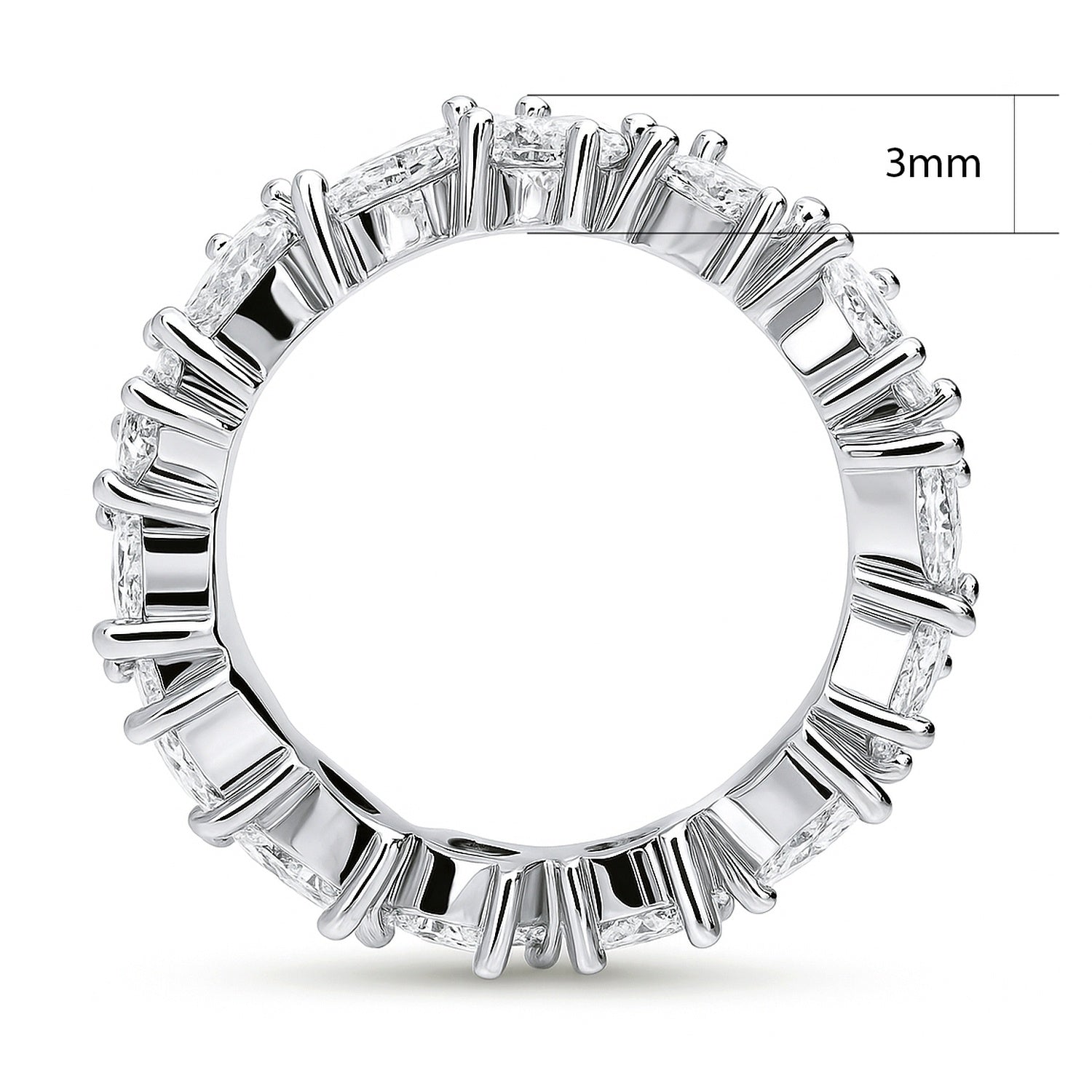 Cluster CZ Eternity Ring in Sterling Silver