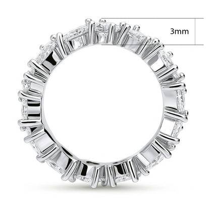 Cluster CZ Eternity Ring in Sterling Silver