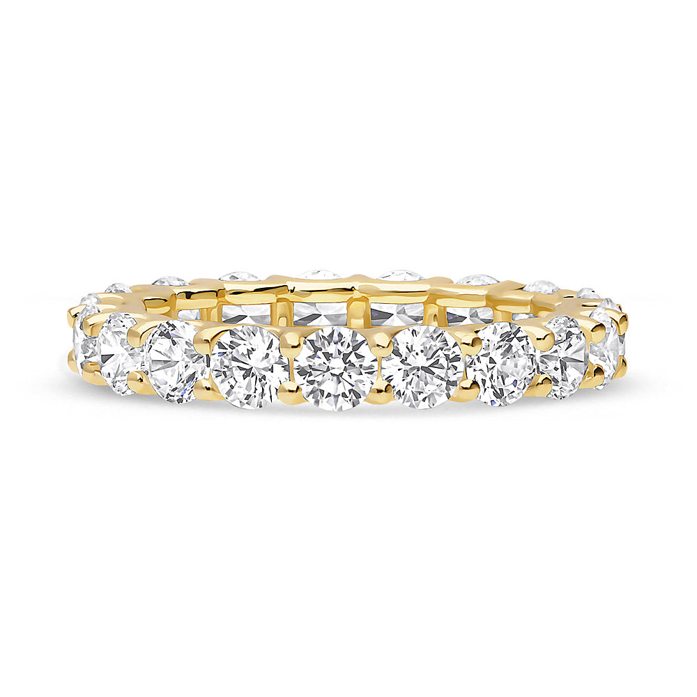 Pave CZ Eternity Ring in Gold Flashed Sterling Silver, 1 of 3