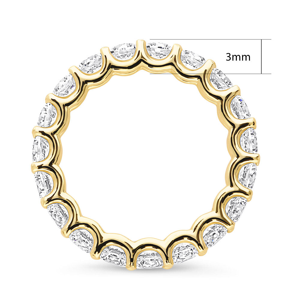 Angle view of Pave CZ Eternity Ring in Gold Flashed Sterling Silver, 3 of 3