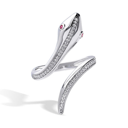 Snake CZ Ring in Sterling Silver