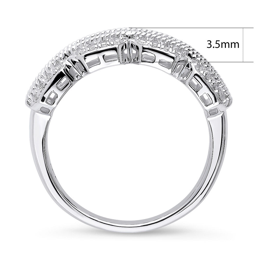 Alternate view of Art Deco CZ Stackable Band in Sterling Silver, 6 of 6