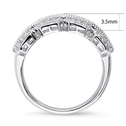 Art Deco CZ Band Ring in Sterling Silver