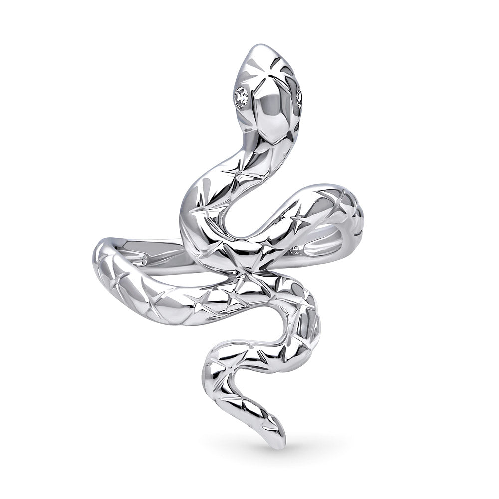 Snake CZ Ring in Sterling Silver, 1 of 5