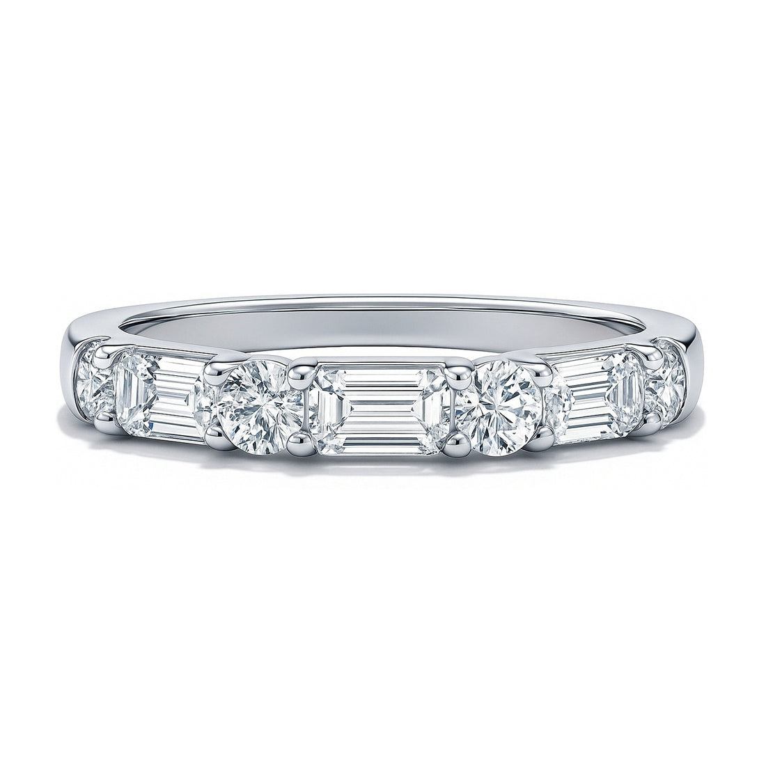 Art Deco Pave CZ Eternity Ring in Sterling Silver