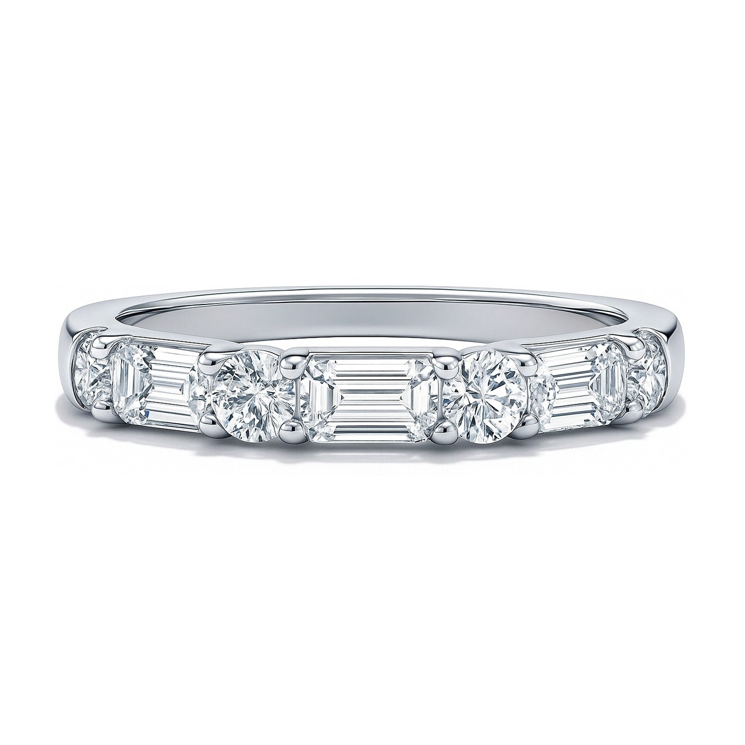 Art Deco Pave CZ Eternity Ring in Sterling Silver, 1 of 9