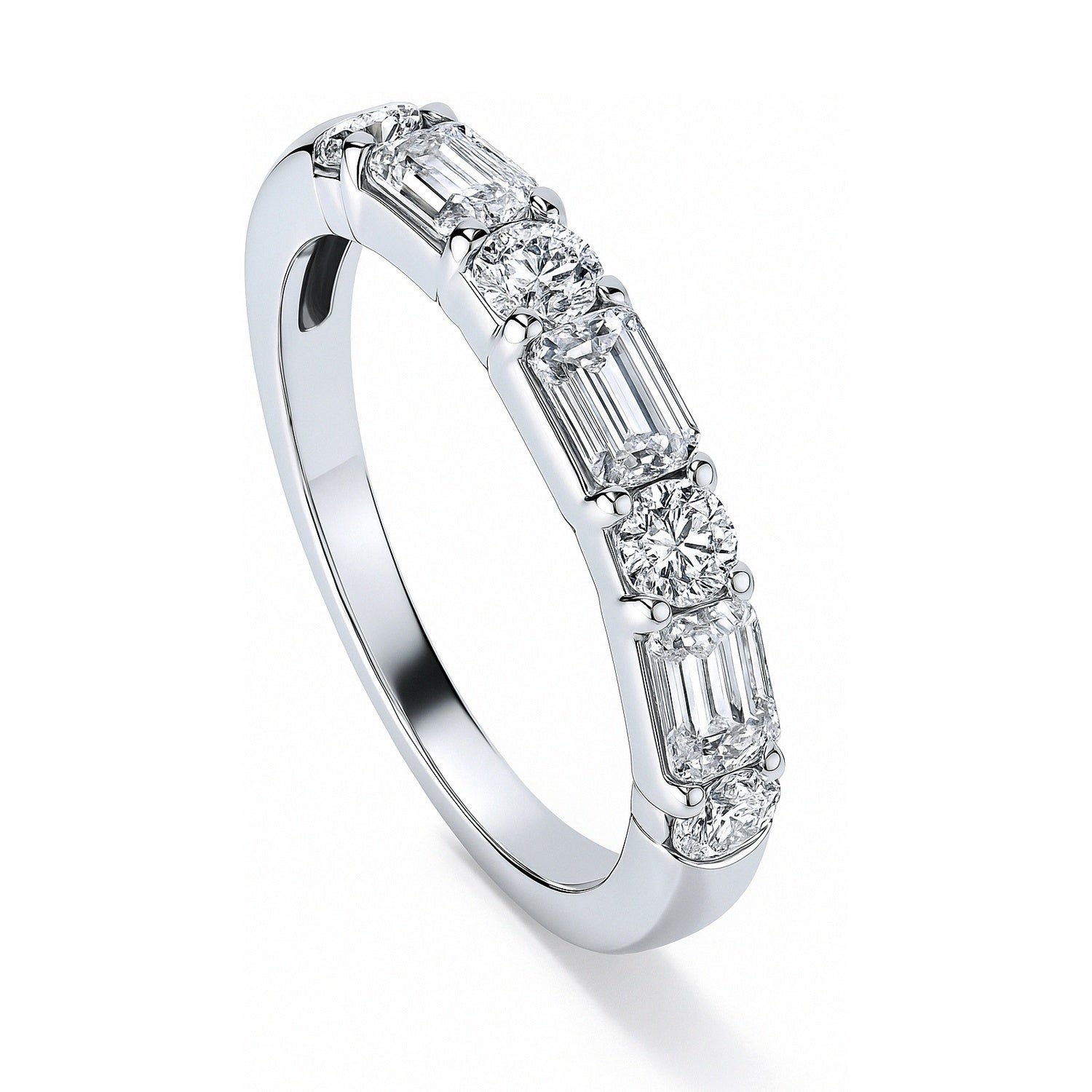 Art Deco Pave CZ Eternity Ring in Sterling Silver, 4 of 9