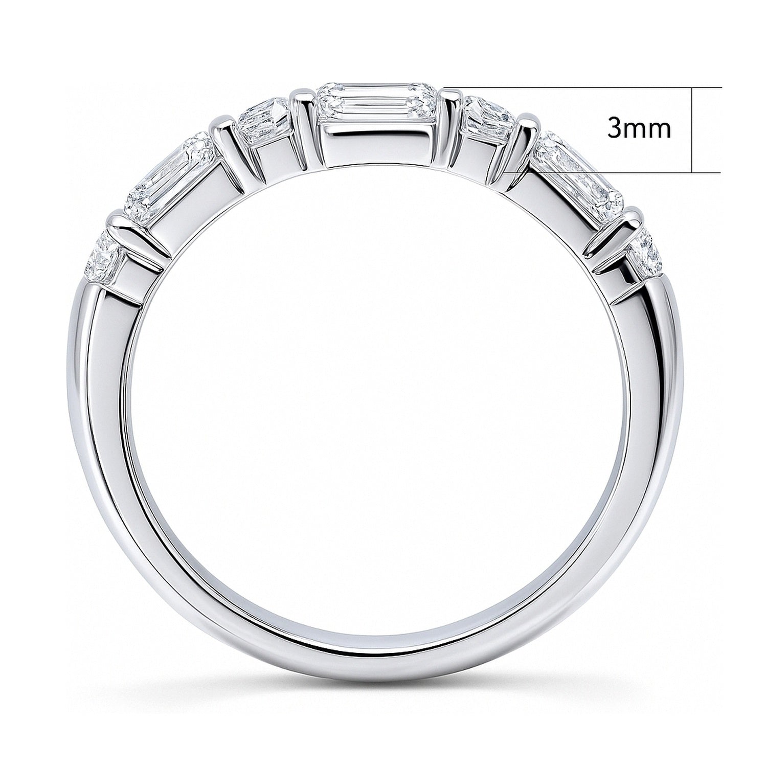Art Deco Pave CZ Eternity Ring in Sterling Silver, 8 of 9
