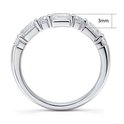 Art Deco Pave CZ Eternity Ring in Sterling Silver