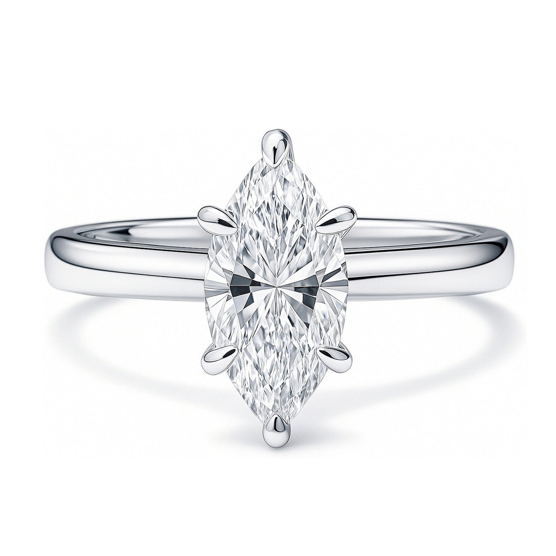 Solitaire 1.6ct Marquise CZ Ring in Sterling Silver