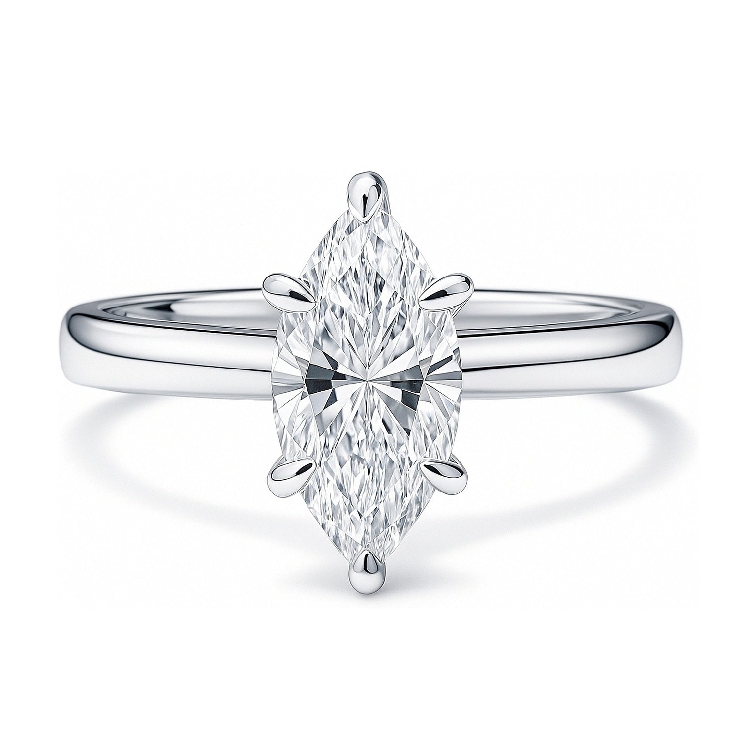 Solitaire 1.6ct Marquise CZ Ring in Sterling Silver, 1 of 9