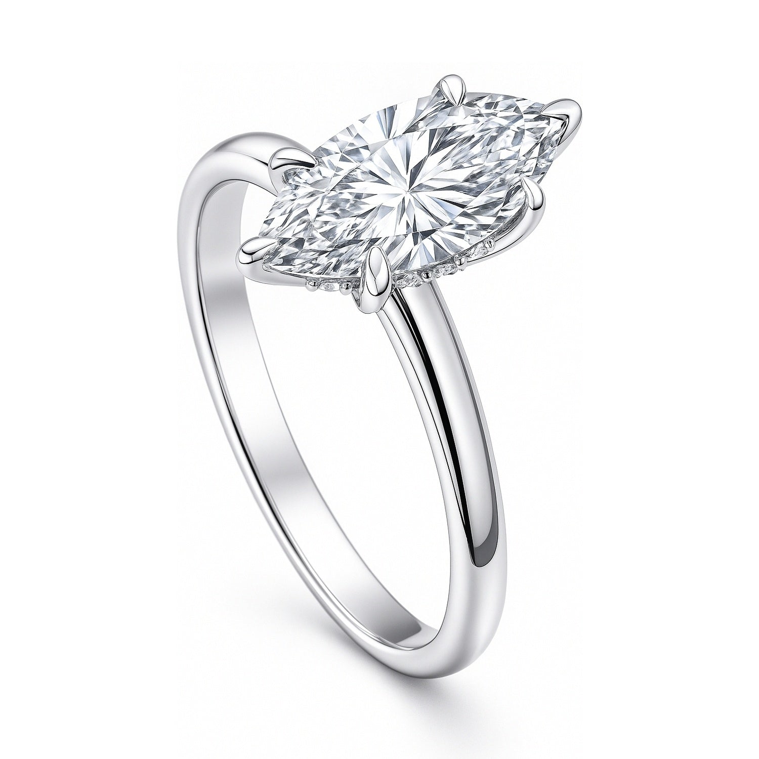 Solitaire 1.6ct Marquise CZ Ring in Sterling Silver