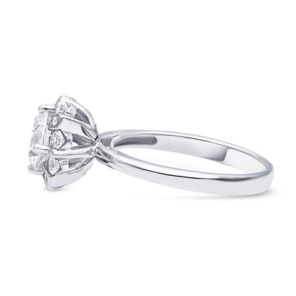 Halo CZ Ring in Sterling Silver
