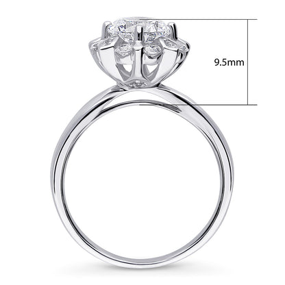 Halo CZ Ring in Sterling Silver