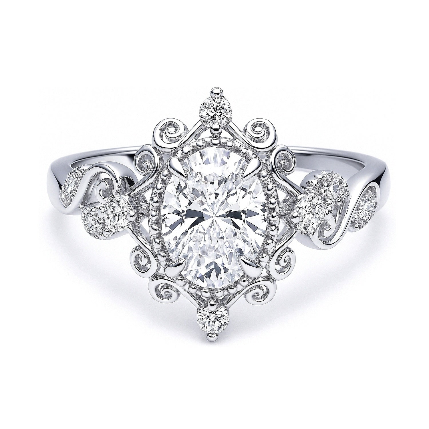 Filigree CZ Ring in Sterling Silver