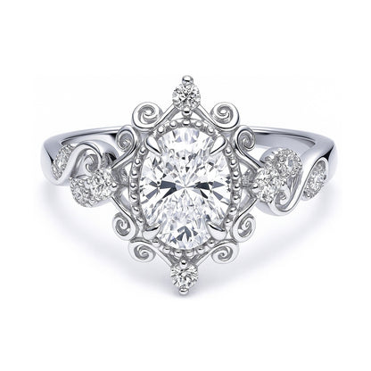 Filigree CZ Ring in Sterling Silver