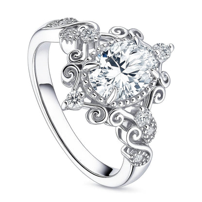 Filigree CZ Ring in Sterling Silver