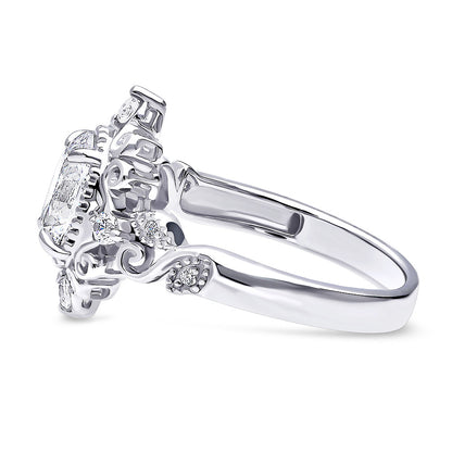 Filigree CZ Ring in Sterling Silver