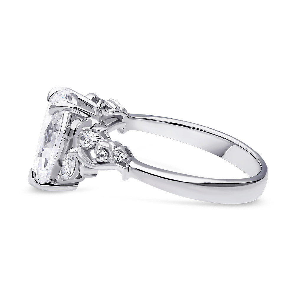 Angle view of Filigree CZ Ring in Sterling Silver, 5 of 8