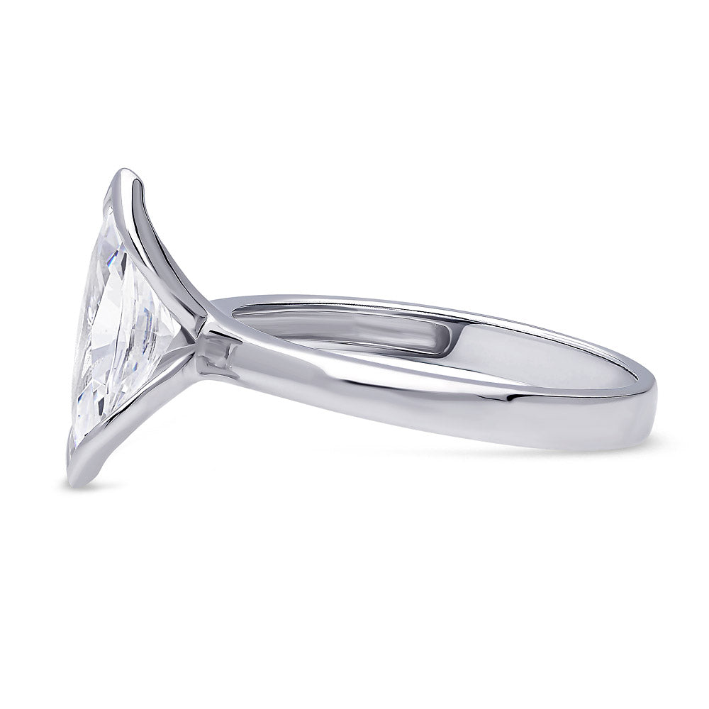 Solitaire 1.6ct Bezel Marquise CZ Ring in Sterling Silver