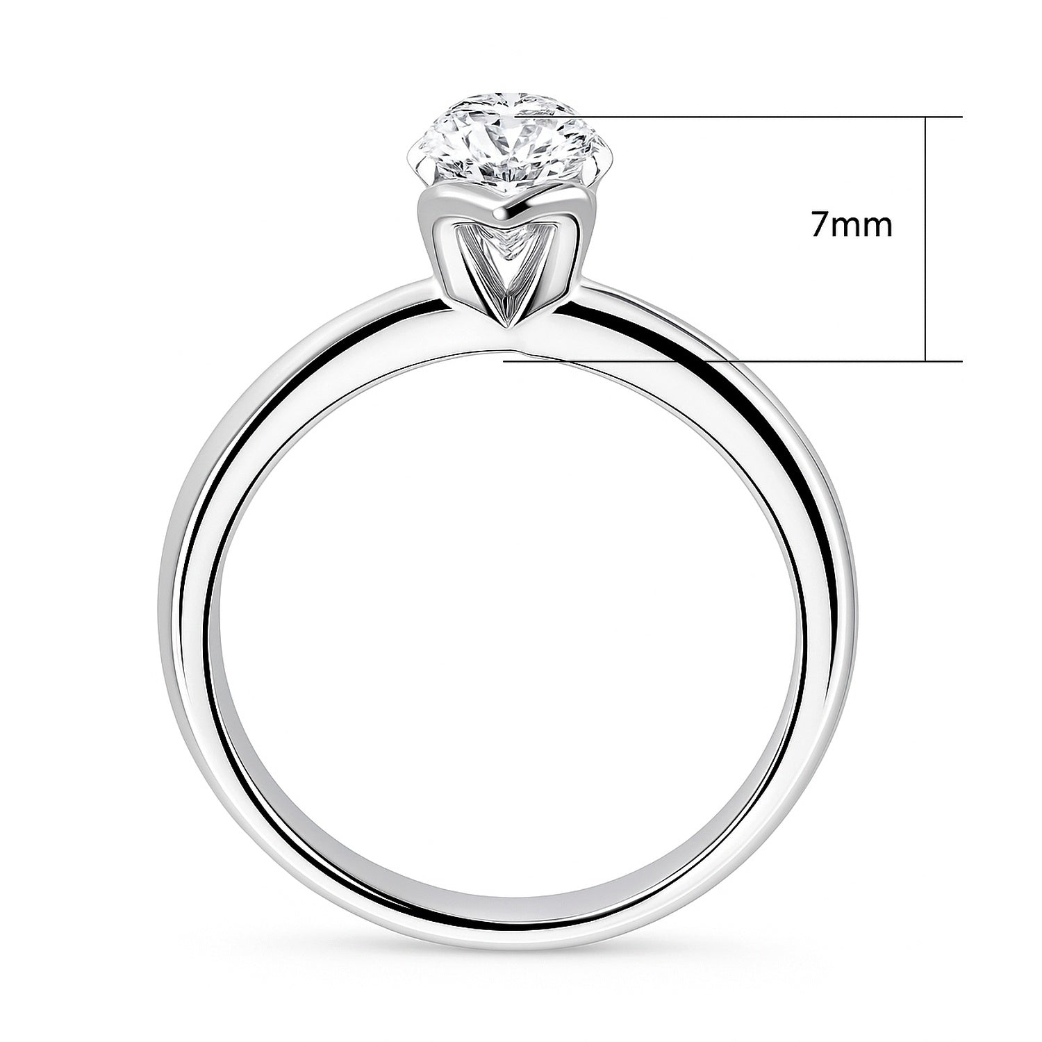 Solitaire 1.6ct Bezel Marquise CZ Ring in Sterling Silver, 8 of 9