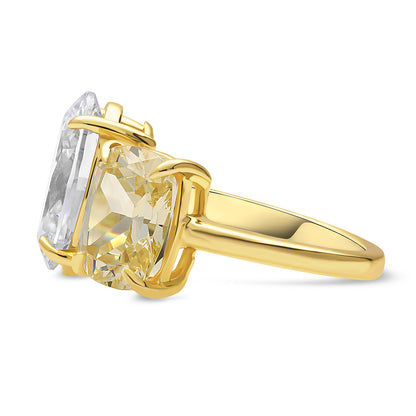 Toi et Moi 2-Stone CZ Ring in Gold Flashed Sterling Silver