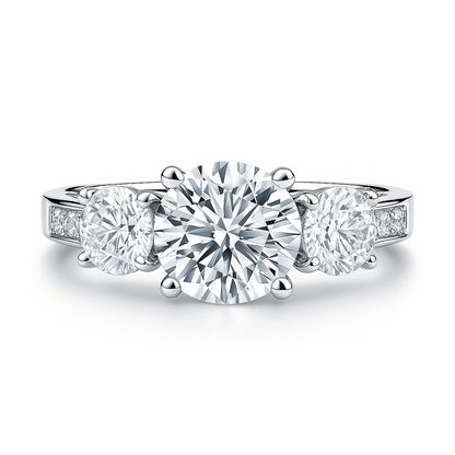 3-Stone 2ct CZ Ring in Sterling Silver
