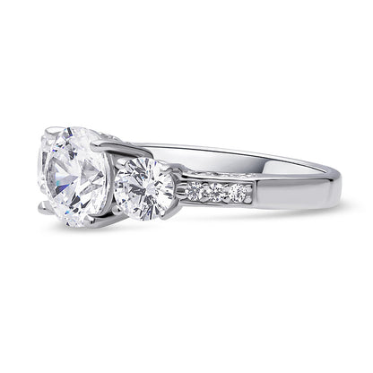3-Stone 2ct CZ Ring in Sterling Silver