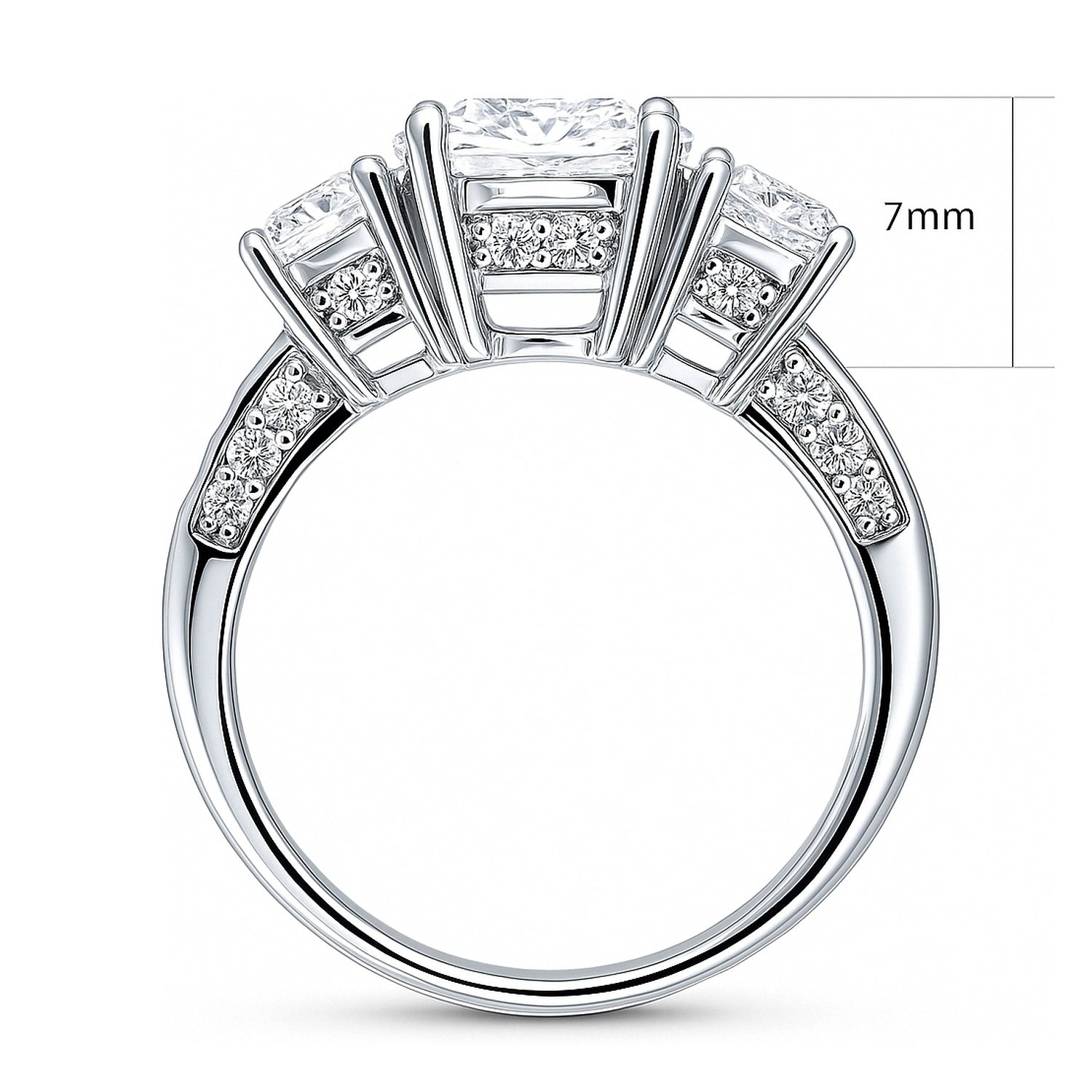 3-Stone 1.8ct Oval CZ Ring in Sterling Silver, 8 of 8