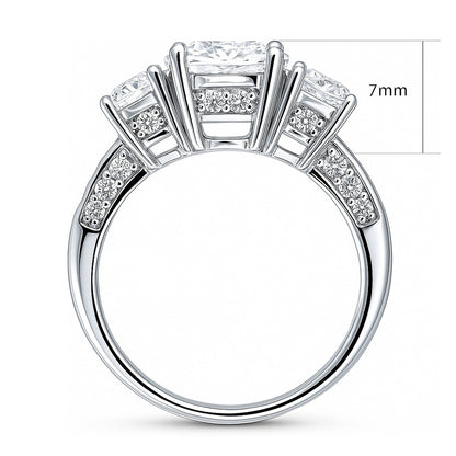 3-Stone 1.8ct Oval CZ Ring in Sterling Silver