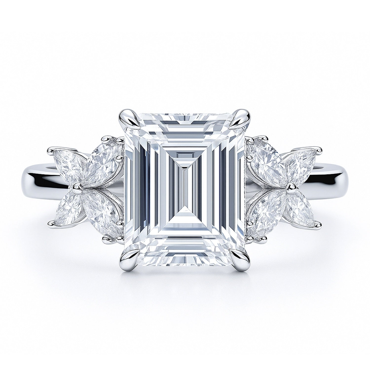 Flower CZ Ring in Sterling Silver
