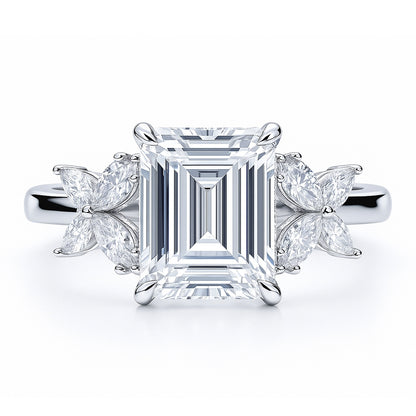 Flower CZ Ring in Sterling Silver