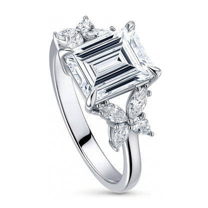 Flower CZ Ring in Sterling Silver