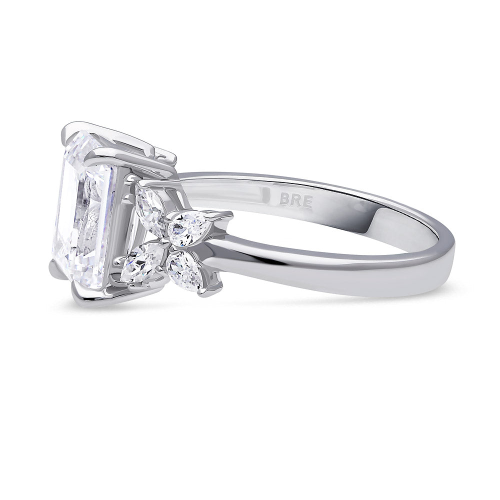 Flower CZ Ring in Sterling Silver