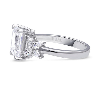 Flower CZ Ring in Sterling Silver