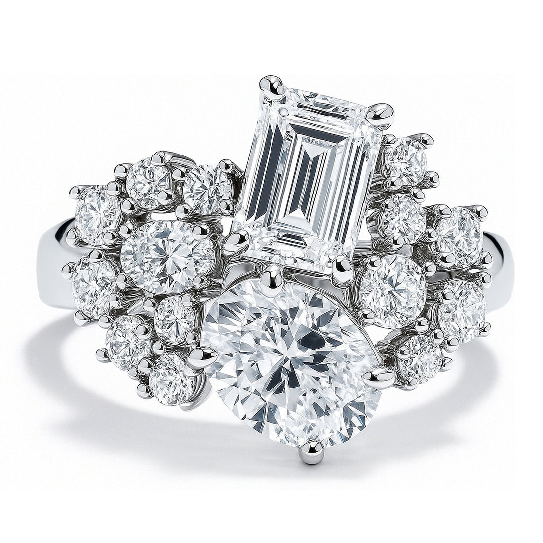 Cluster CZ Ring in Sterling Silver