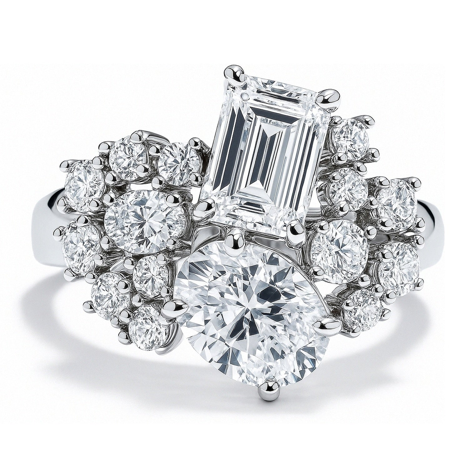 Cluster CZ Ring in Sterling Silver, 1 of 9