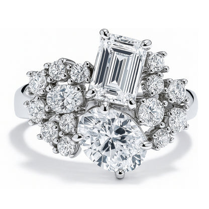 Cluster CZ Ring in Sterling Silver